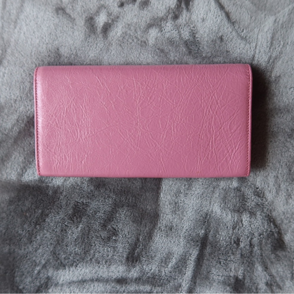 Balenciaga Pink Leather Zip-Front Continental Wallet - NEW - Picture 3 of 3